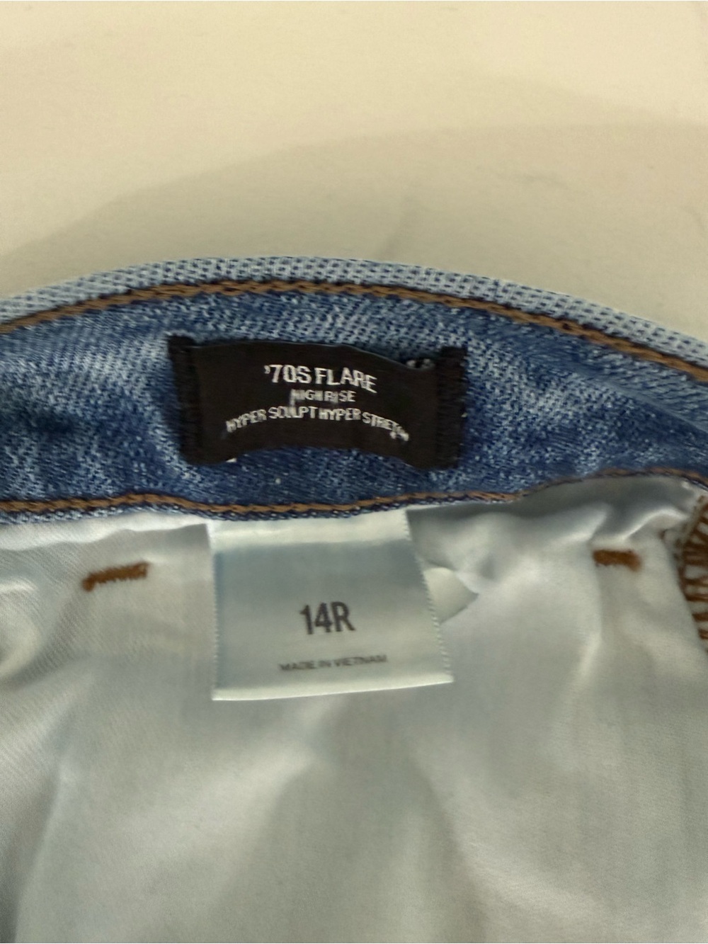 Express Blue Distressed Flared Jeans - Picture 4 of 4